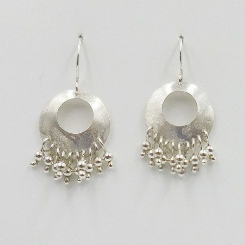 DKC-1176 Earrings Open Circles & Cluster Beads $80 at Hunter Wolff Gallery